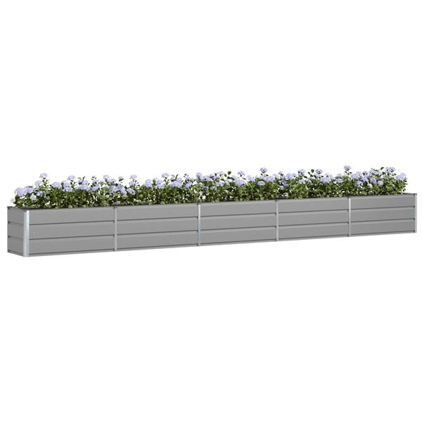 vidaXL Planter Light Grey 480 x 50 x 45 cm Galvanised Steel