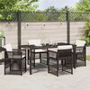 vidaXL Garden Dining Set 5 pcs Brown Powder-Coated Steel