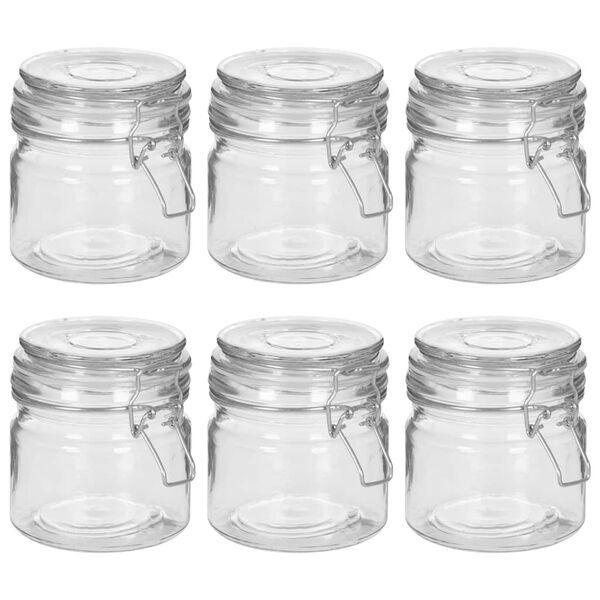vidaXL Storage Jars with Clip Closure 6 pcs 500 ml