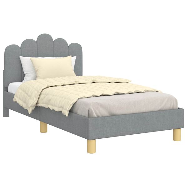 vidaXL Children's Bed Frame with Headboard Light Grey 80 x 160 cm