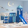 vidaXL Kids' Loft Bed with Tower without Mattress Blue 90x200 cm
