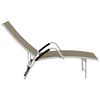 vidaXL Sun Lounger Textilene and Aluminium Taupe
