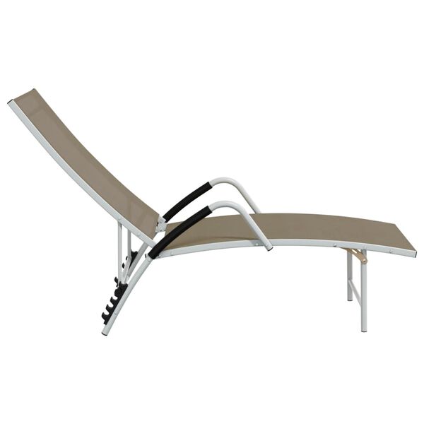 vidaXL Sun Lounger Textilene and Aluminium Taupe