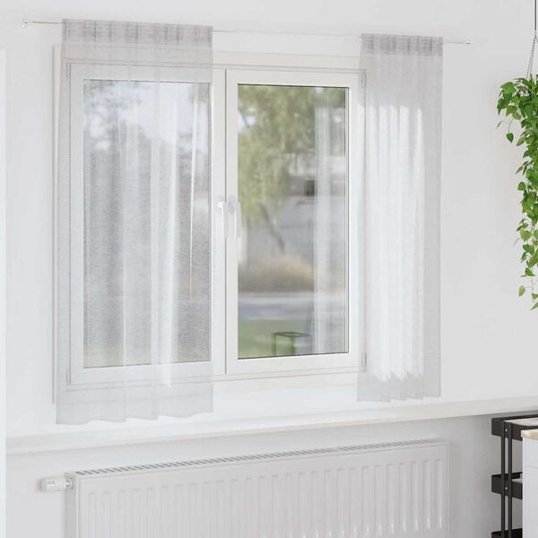 vidaXL Voile Curtain 2 pcs Light Grey 175 x 140 cm Polyester