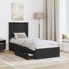 vidaXL Storage Bed with Headboard Black 75 x 190 cm Engineered Wood