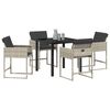vidaXL Garden Dining Set 5 pcs Light Grey Poly Rattan