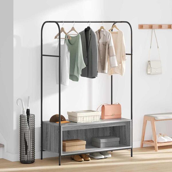 vidaXL Clothes Rack Grey 100 x 44 x 160 cm Engineered Wood