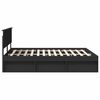 vidaXL Bed Frame with Headboard Black 160 x 200 cm Solid Pine Wood