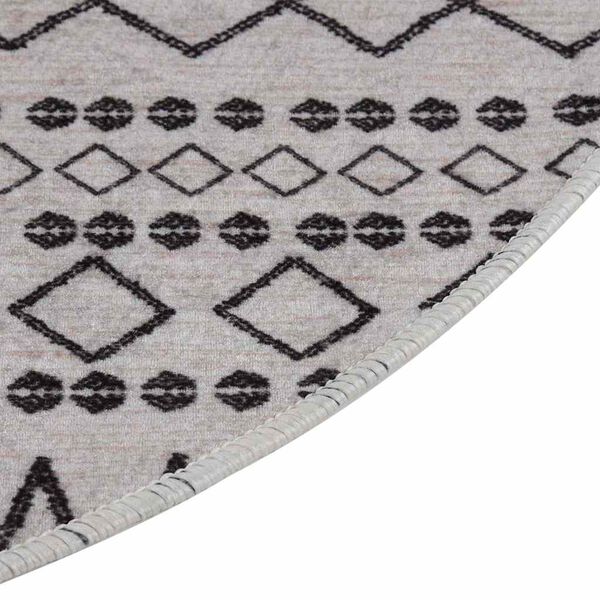 vidaXL Rug Washable &phi;120 cm Black and White