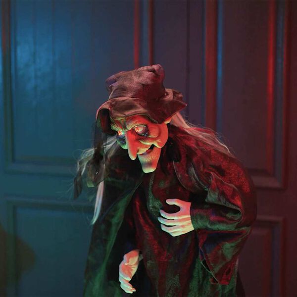 vidaXL Halloween Talking Witch Purple 216 x 125 cm Polyester