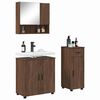 vidaXL Bathroom Furniture Set 3 pcs Brown Oak Engineered wood & Metal