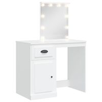 vidaXL Dressing Table with LED Lights White 90x42x132.5 cm