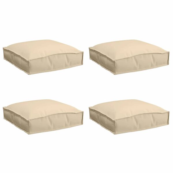 vidaXL Cushion 4 pcs Beige 40 x 40 x 8 cm Oxford Fabric