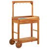 vidaXL Garden Kitchen Trolley Solid Acacia Wood 92x43,5x141,5 cm