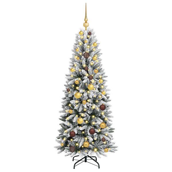 vidaXL Artificial Christmas Tree with 150 LEDs with Stand White 150 cm