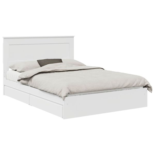 vidaXL Storage Bed with Headboard White 140 x 200 cm Engineered Wood