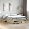 vidaXL Bed Frame with Drawers without Mattress Sonoma Oak 135x190 cm Double