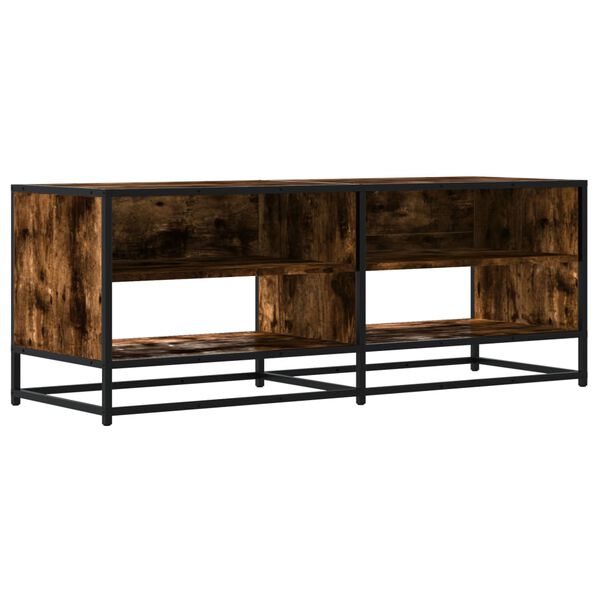 vidaXL TV Cabinet Smoked Oak 120.5x40x46 cm Engineered Wood and Metal