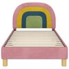 vidaXL Children's Bed Frame with Headboard Pink 80 x 160 cm Velvet