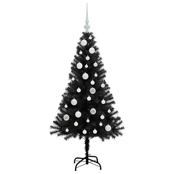 vidaXL Christmas Tree with 150 LEDs with Stand Black 120 cm PVC