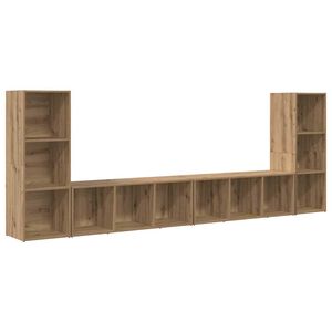 vidaXL TV Cabinet Set Wall-mounted 4 pcs Artisan Oak 37 x 35 x 107 cm