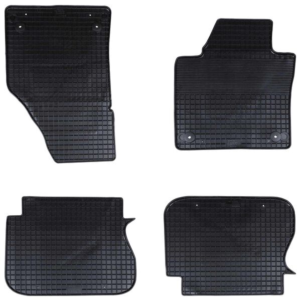 vidaXL Car Mat 4 pcs Black Rubber