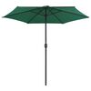 vidaXL Garden Parasol with Aluminium Pole 270x246 cm Green