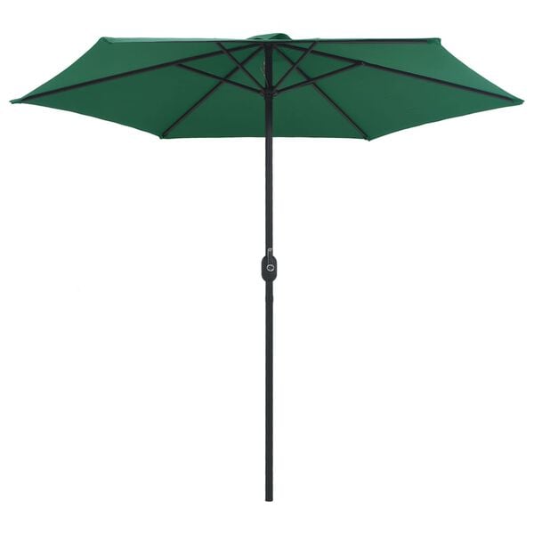 vidaXL Garden Parasol with Aluminium Pole 270x246 cm Green