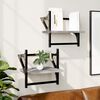 vidaXL Wall Shelves with Bars 2 pcs Grey Sonoma 30x25x30 cm