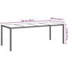 vidaXL Garden Table Grey 250x100x75 cm Tempered Glass and Poly Rattan
