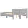 vidaXL Bed Frame with Headboard and LED Grey Sonoma 140x190 cm