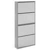 vidaXL Shoe Cabinet with Mirror 4-Layer Grey Sonoma 63x17x134 cm
