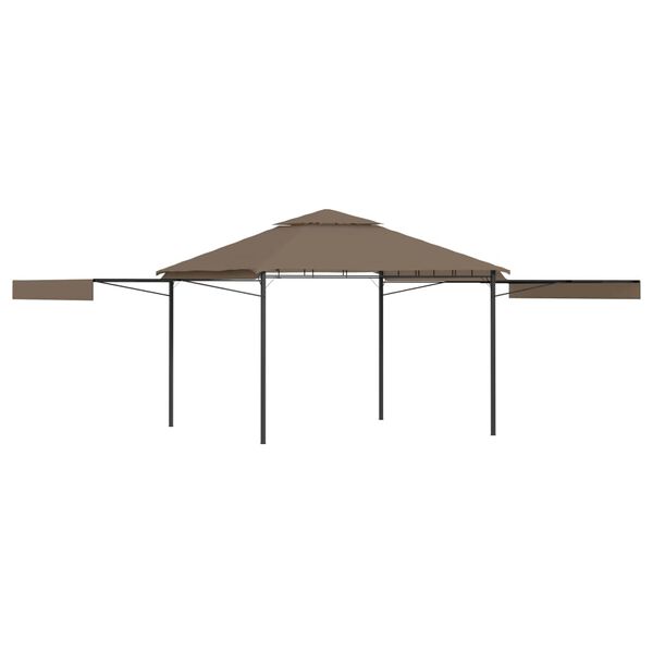 vidaXL Gazebo with Double Extending Roofs 3x3x2.75 m Taupe 180g/m&sup2;
