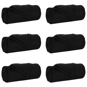 vidaXL Throw Blankets 6 pcs Black 240 x 220 cm 4.28 kg Fleece