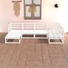 vidaXL 6 Piece Garden Lounge Set White Solid Wood Pine