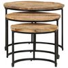 vidaXL Nesting Tables 3 pcs Rough Mango Wood