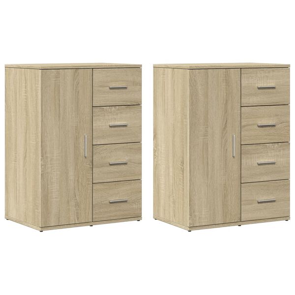 vidaXL Sideboards 2 pcs Sonoma Oak 59x39x80 cm Engineered Wood
