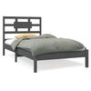 vidaXL Bed Frame without Mattress Grey 90X190 cm Solid Wood