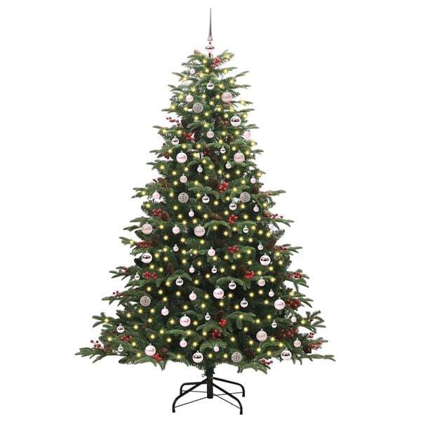 vidaXL Artificial Christmas Tree with 300 LEDs with Stand Green 240 cm