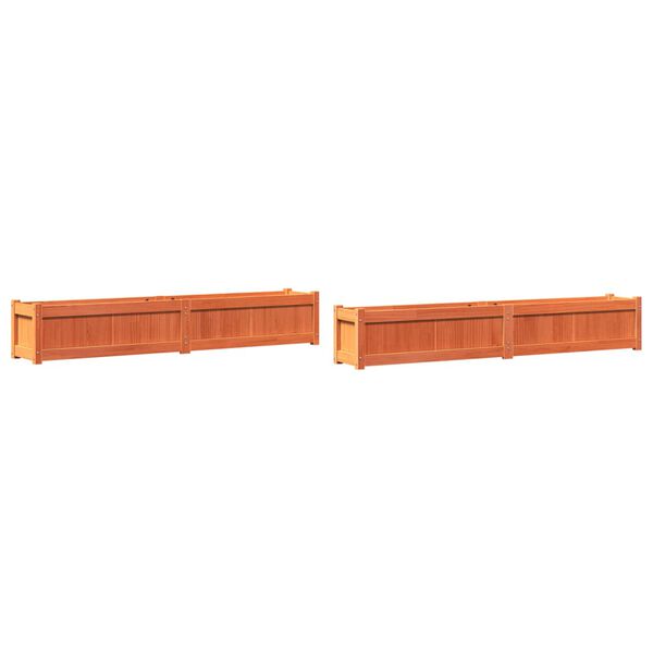 vidaXL Garden Planters 2 pcs Wax Brown Solid Wood Pine
