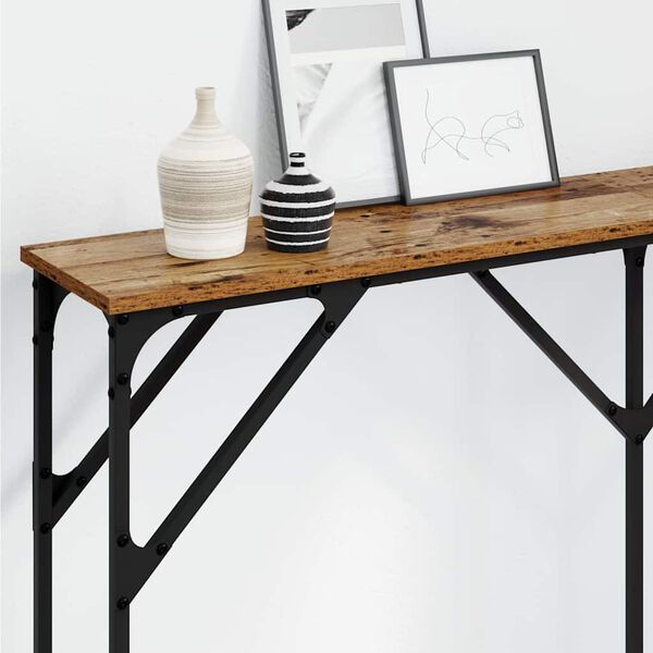 vidaXL Console Table Old Wood 140 x 23 x 75 cm