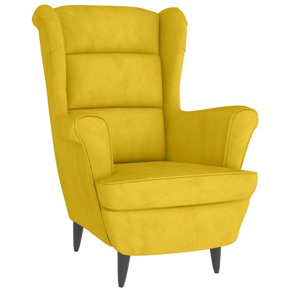 vidaXL Armchair Mustard Yellow Velvet