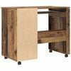 vidaXL Desk with Wheels Old Wood 91 x 50 x 77 cm Engineered Wood