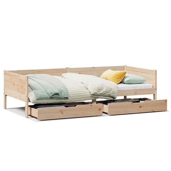 vidaXL Daybed with Drawers without Mattress 80x200 cm Solid Wood
