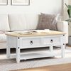 vidaXL Coffee Table with Drawer White 100 x 48 x 45 cm Solid Pine Wood