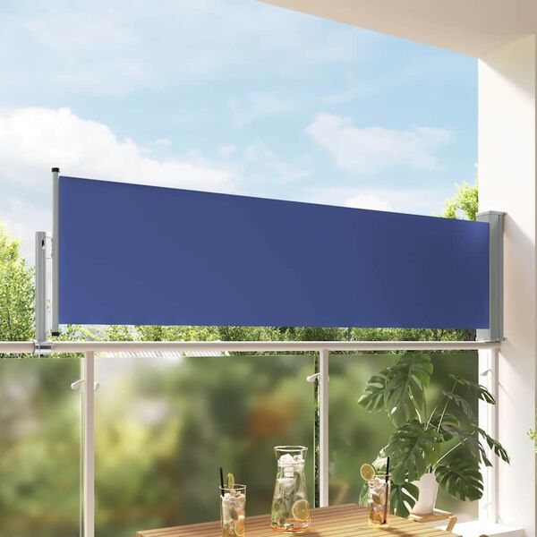 vidaXL Patio Retractable Side Awning 80x300 cm Blue