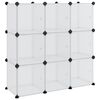 vidaXL Storage Cube Organiser with 9 Cubes and Doors Transparent PP