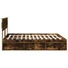 vidaXL Bed Frame Smoked Oak 180 x 200 cm Solid Pine Wood
