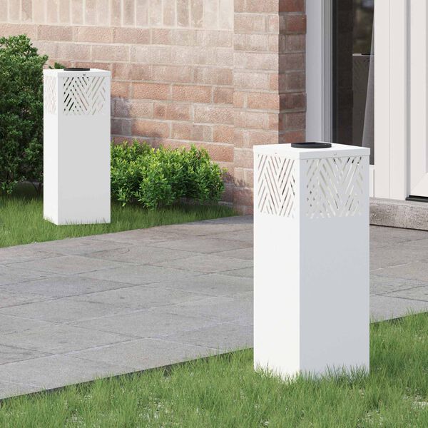 vidaXL Solar LED Pathway Light 2 pcs White Cold Rolled Steel