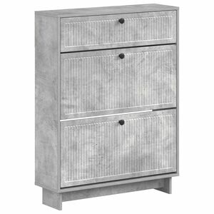 vidaXL Shoe Cabinet EDE 78 x 24 x 103 cm Engineered Wood Concrete Grey